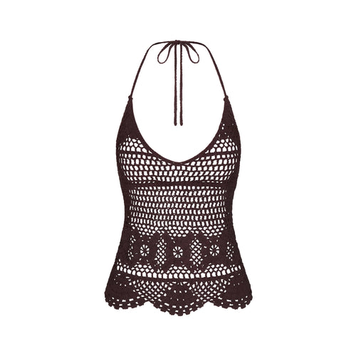 SWIM COVER-UPS CROCHET HALTER CAMI TOP | PHOENIX