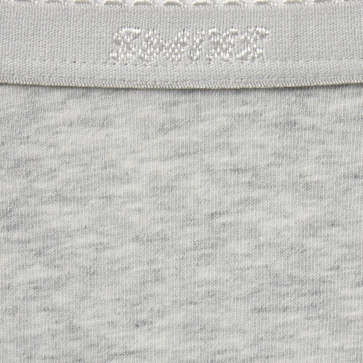 LIGHTWEIGHT COTTON LOGO PICOT STRING BIKINI | LIGHT HEATHER GREY