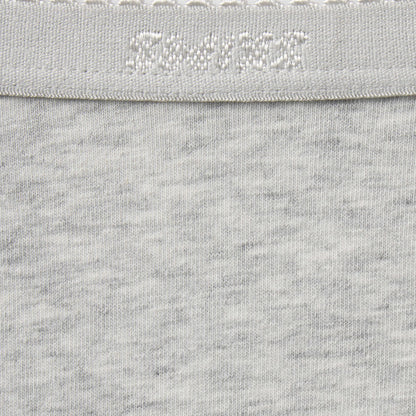 LIGHTWEIGHT COTTON LOGO PICOT HIPSTER | LIGHT HEATHER GREY