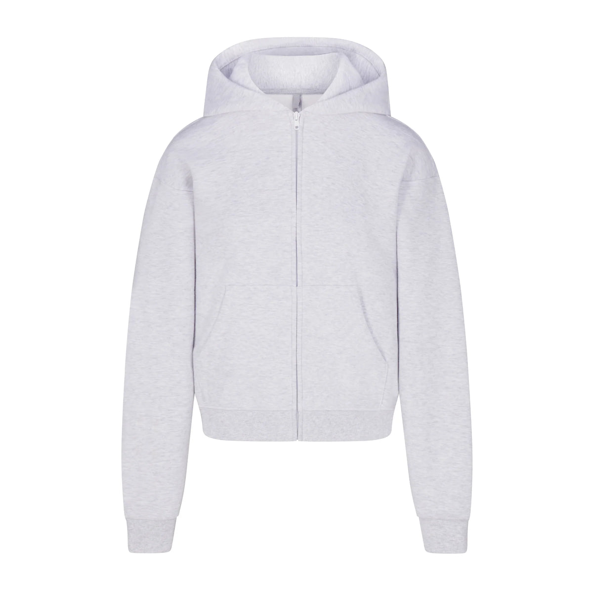 COTTON FLEECE ZIP UP HOODIE | LIGHT HEATHER GREY