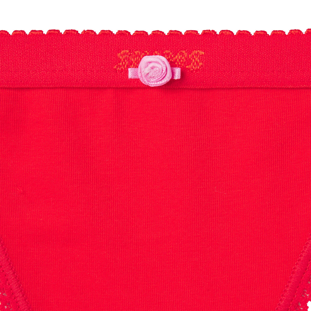 LIGHTWEIGHT COTTON LOGO PICOT HIPSTER | RUBY TONAL