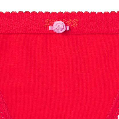 LIGHTWEIGHT COTTON LOGO PICOT HIPSTER | RUBY TONAL