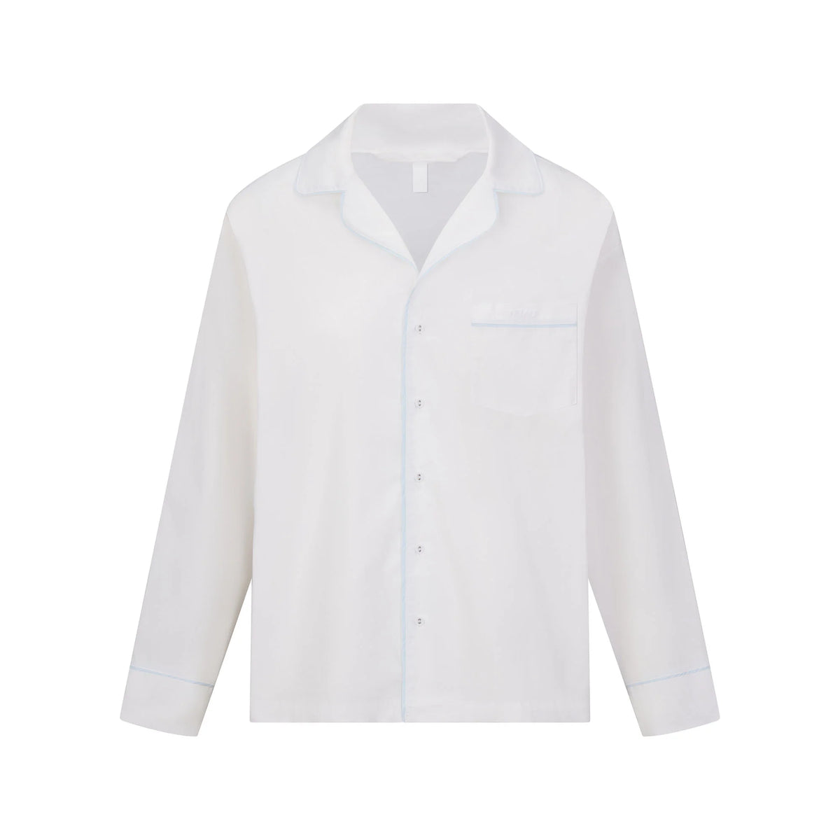 COTTON POPLIN SLEEP LONG SLEEVE AND BOXER SET | SNOW CONTRAST