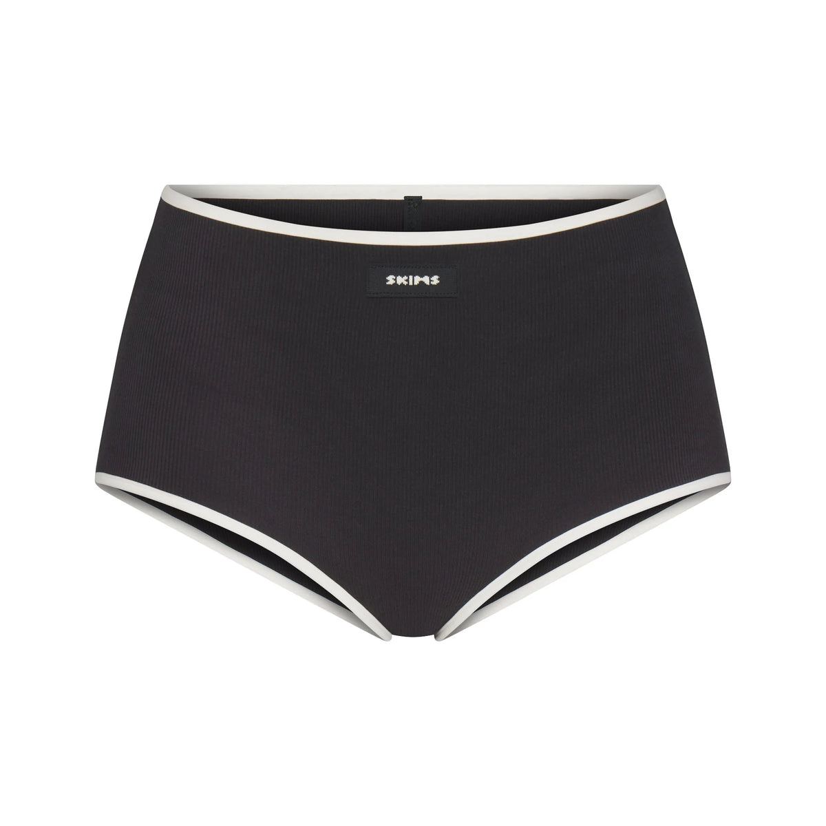 COTTON RIB BOY SHORT | SOOT CONTRAST